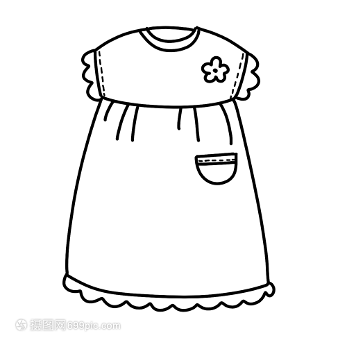 裙子簡(jiǎn)筆畫線稿